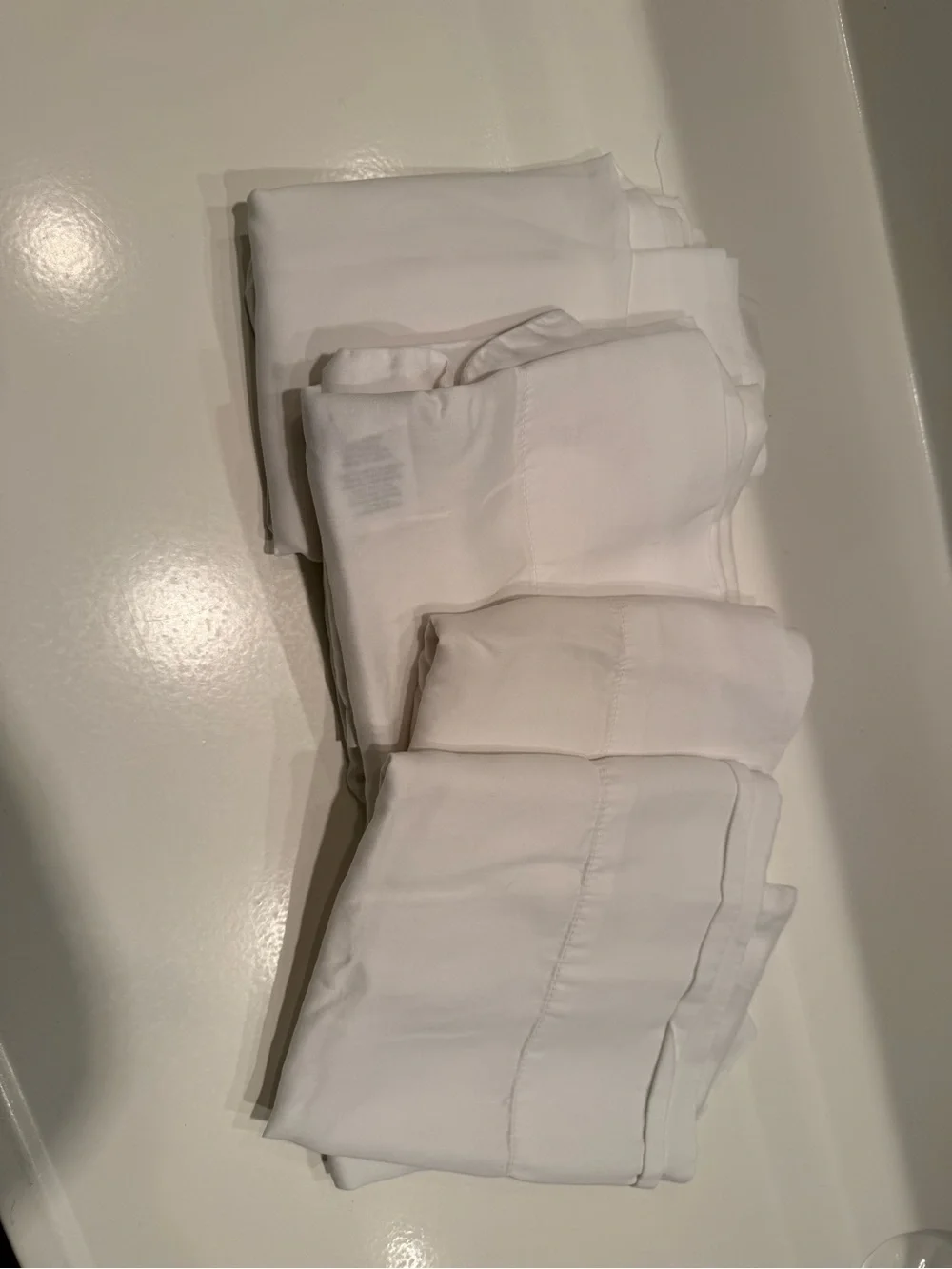 (4) Pottery Barn White Tencel Pillowcases - Soft Sleep Fabric